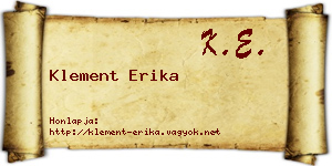 Klement Erika névjegykártya